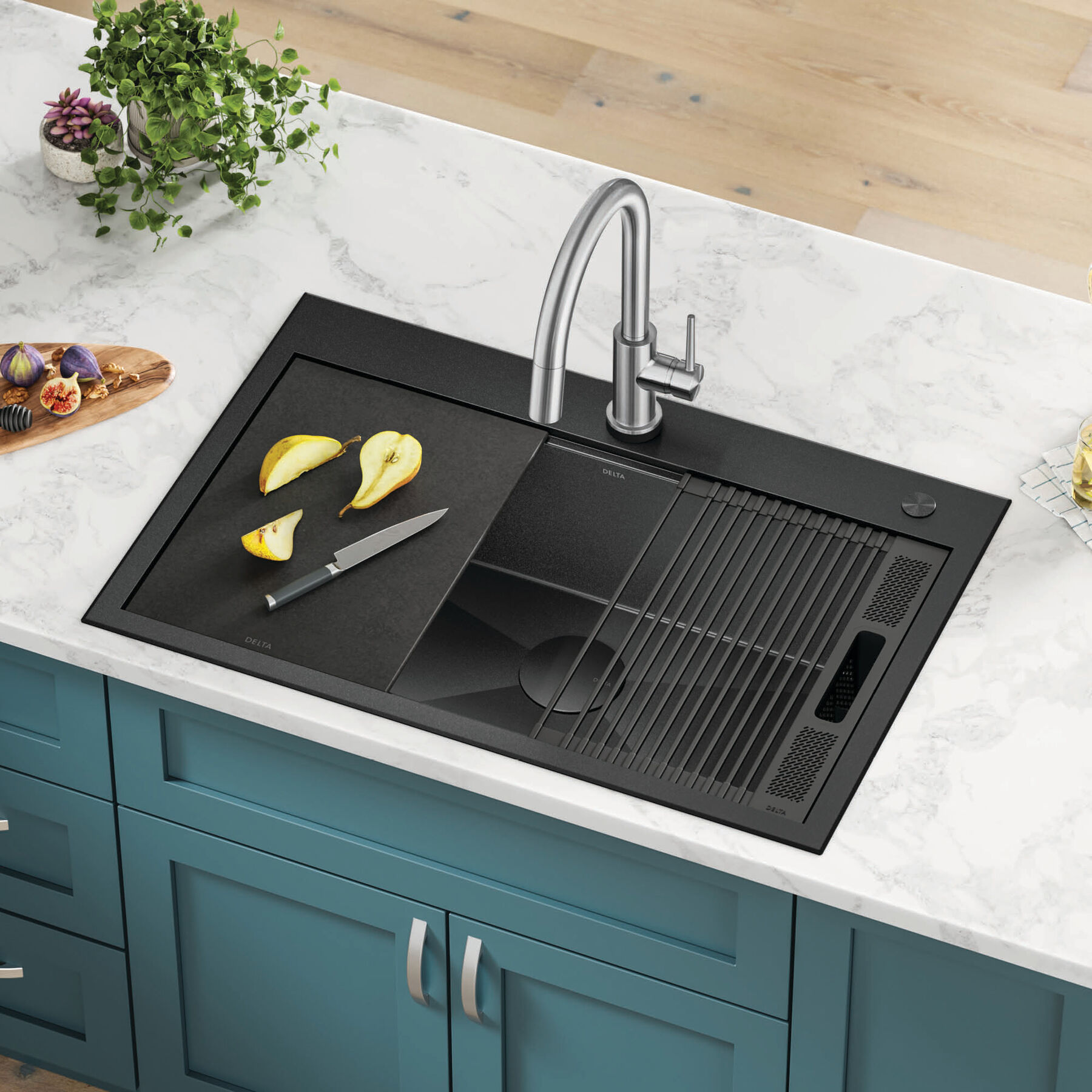 33&rdquo; Drop-In Top Mount&nbsp;16 Gauge Workstation Kitchen Sink Single Bowl&nbsp;with WorkFlow&trade; Ledge and Accessories